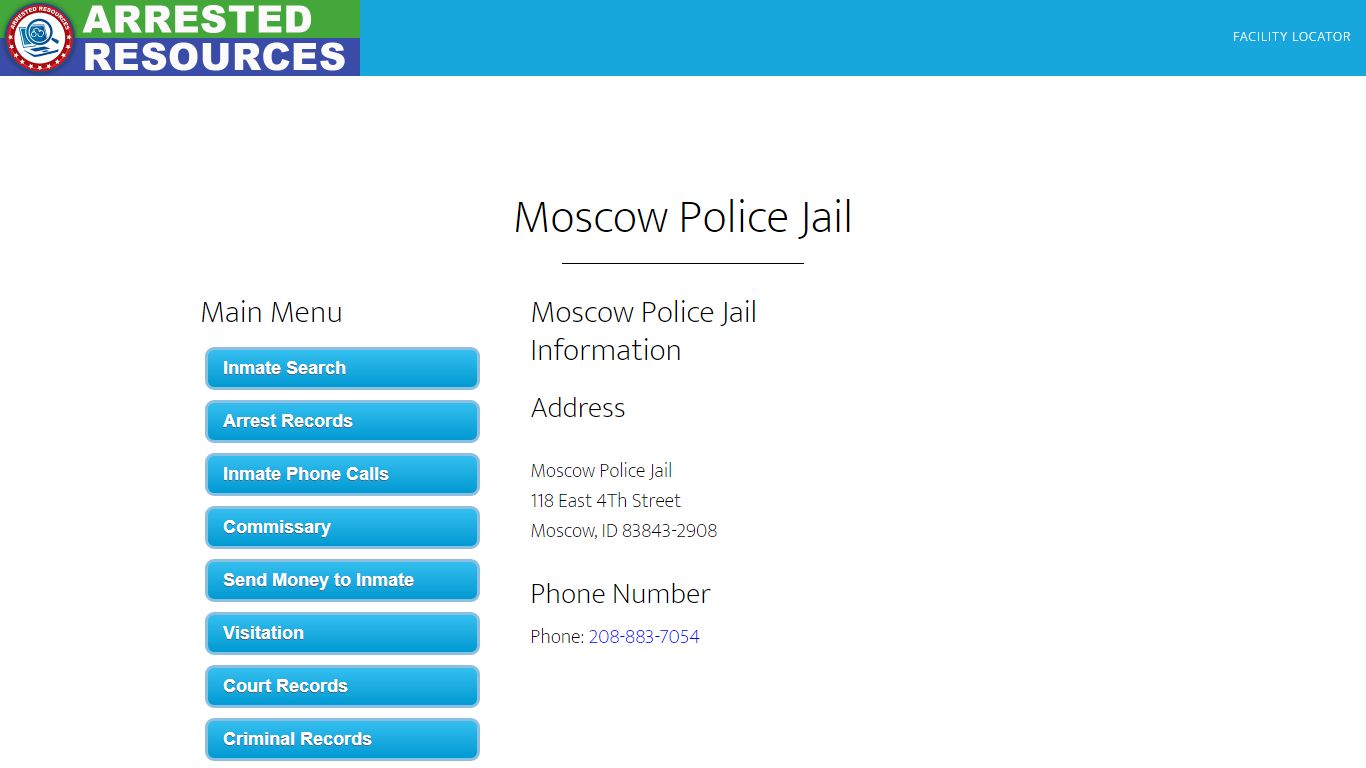Moscow Police Jail - Inmate Search - Moscow, ID - Arrested Resources